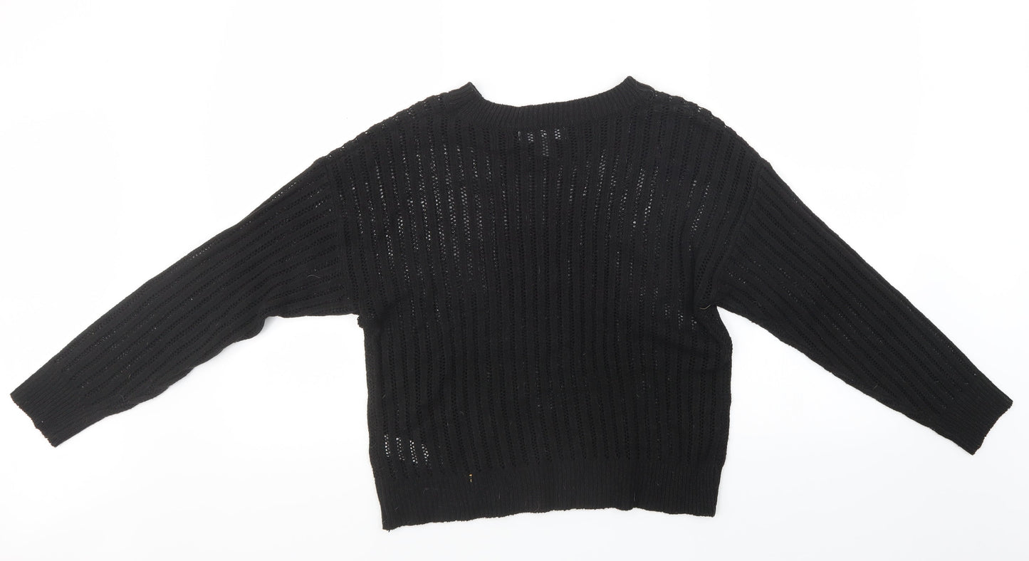 Primark Womens Black  Knit Pullover Sweatshirt Size 14