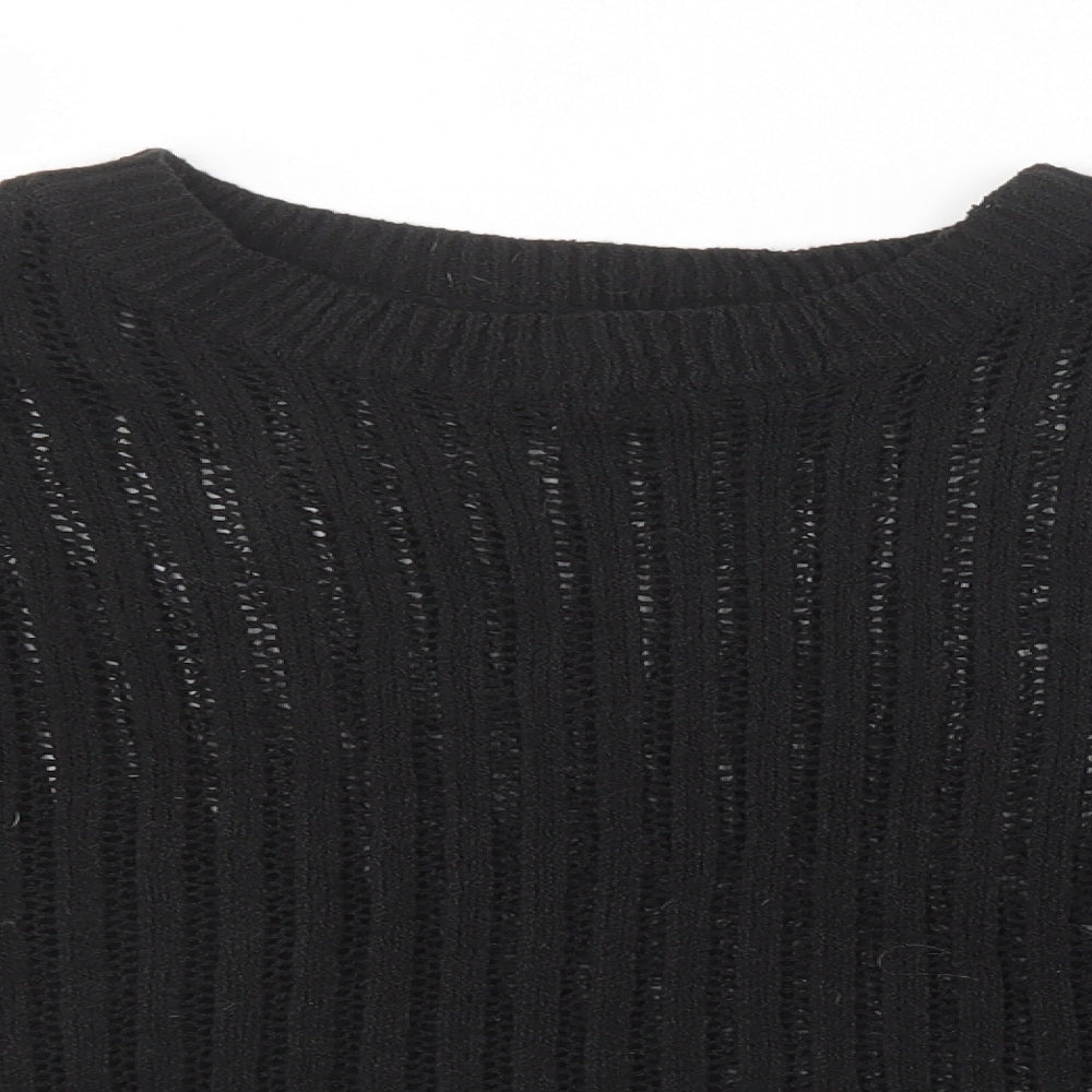 Primark Womens Black  Knit Pullover Sweatshirt Size 14