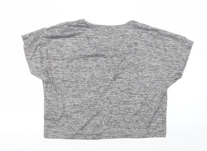 Matalan Womens Grey   Cropped T-Shirt Size S