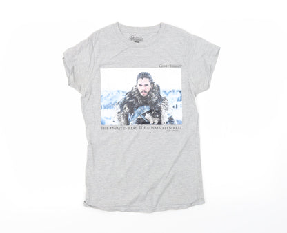 Preloved Preworn Womens Grey   Basic T-Shirt Size 6  - Game Of Thrones - Front