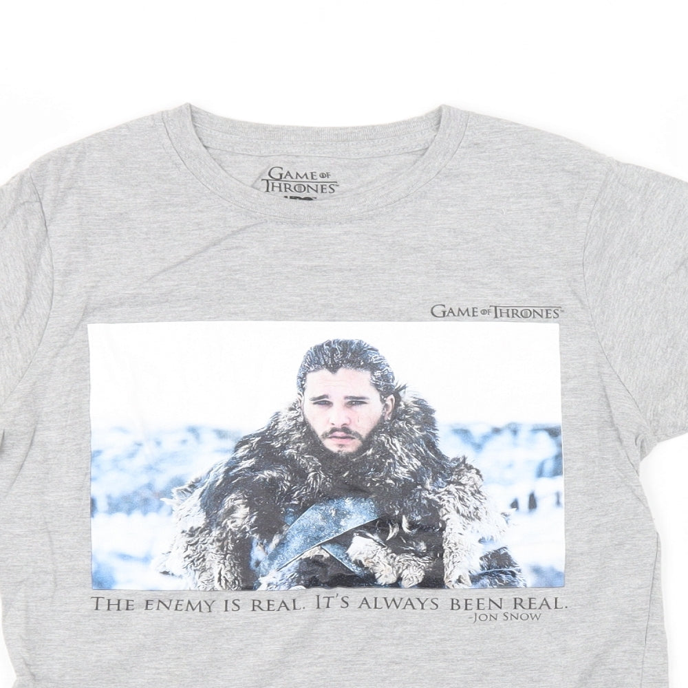 Preworn Womens Grey   Basic T-Shirt Size 6  - Game Of Thrones