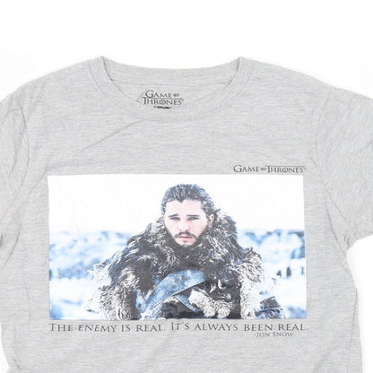 Preloved Preworn Womens Grey   Basic T-Shirt Size 6  - Game Of Thrones - Detail