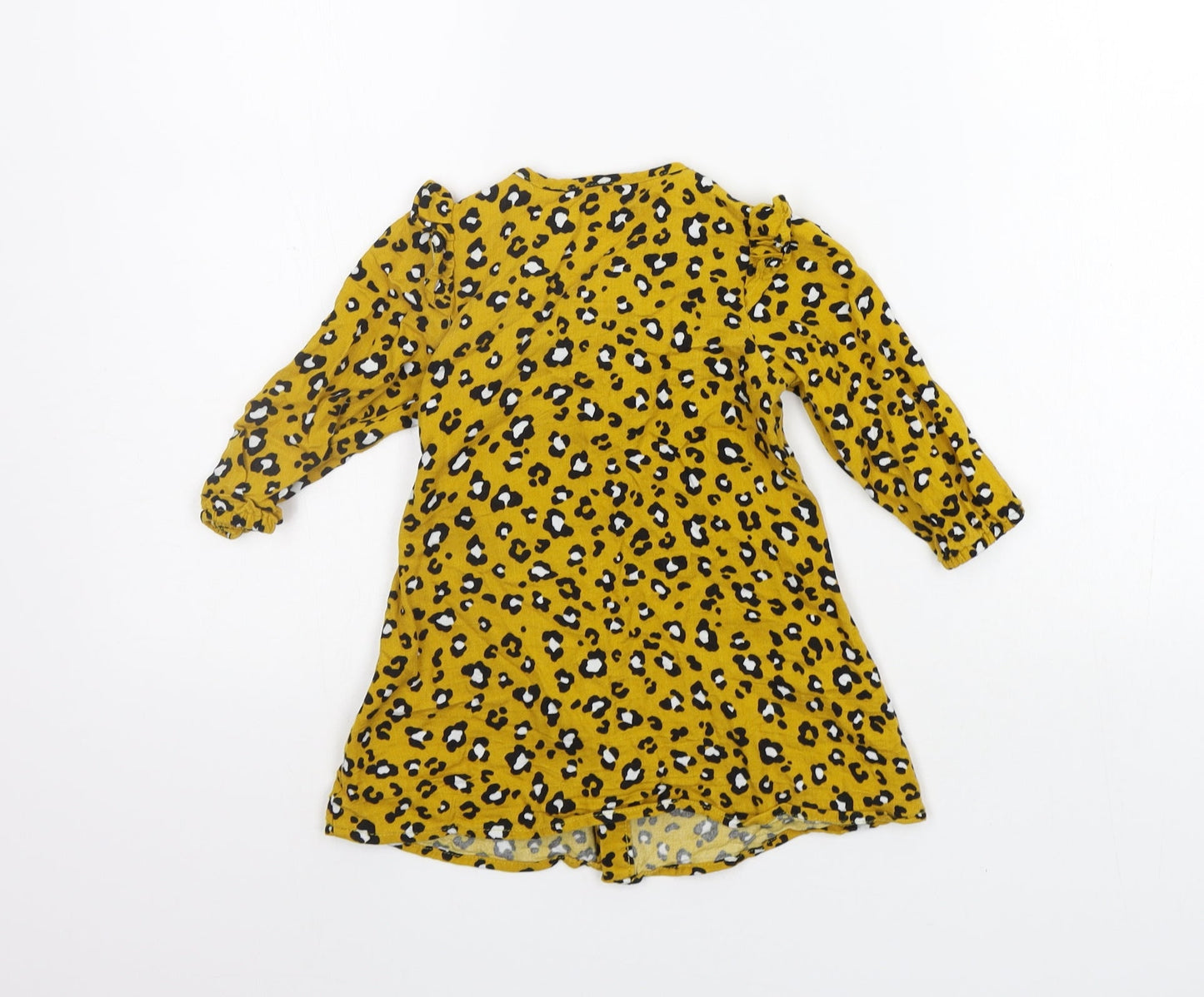 Matalan Girls Yellow Animal Print  A-Line  Size 12-18 Months