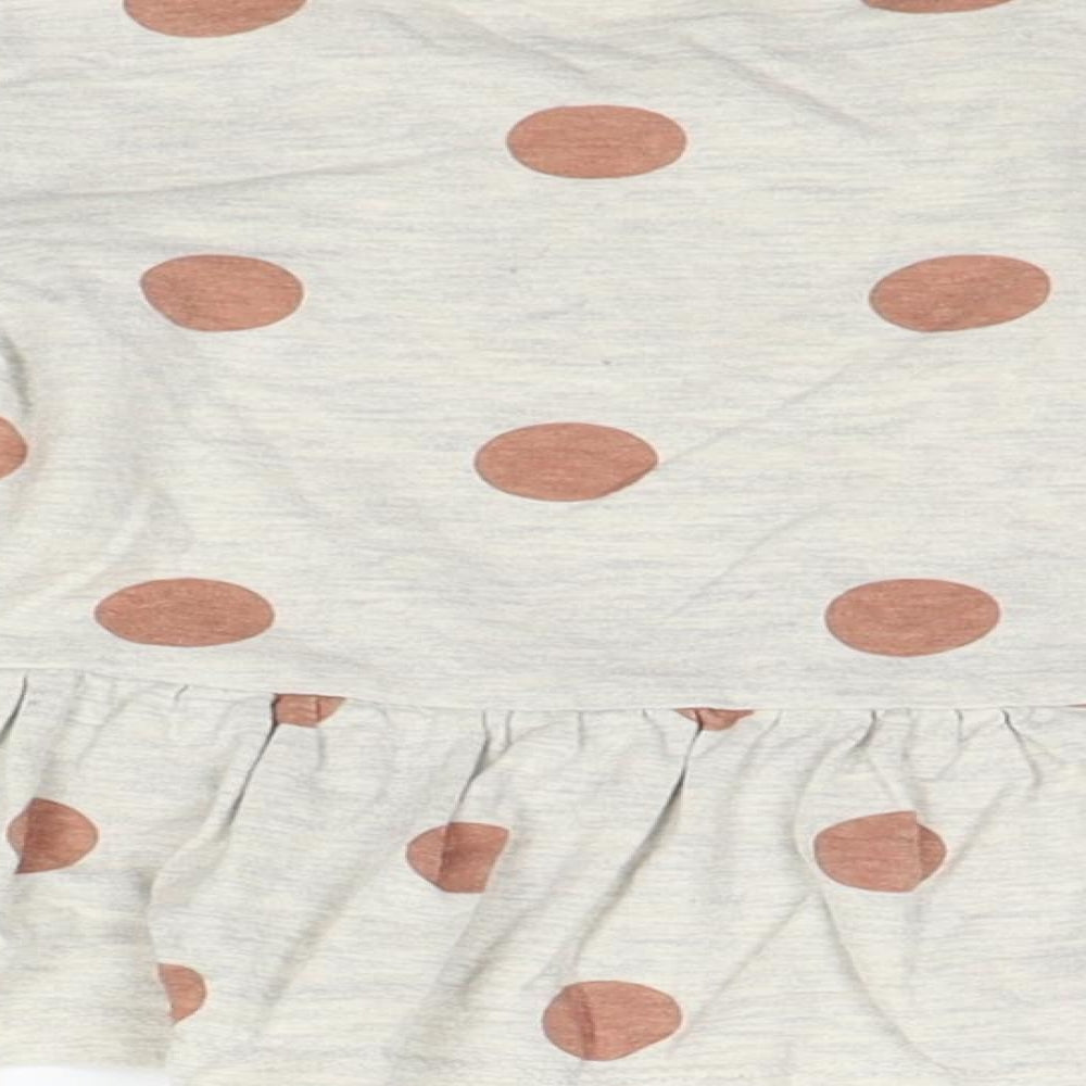 George Girls Grey Polka Dot  Basic T-Shirt Size 12-18 Months