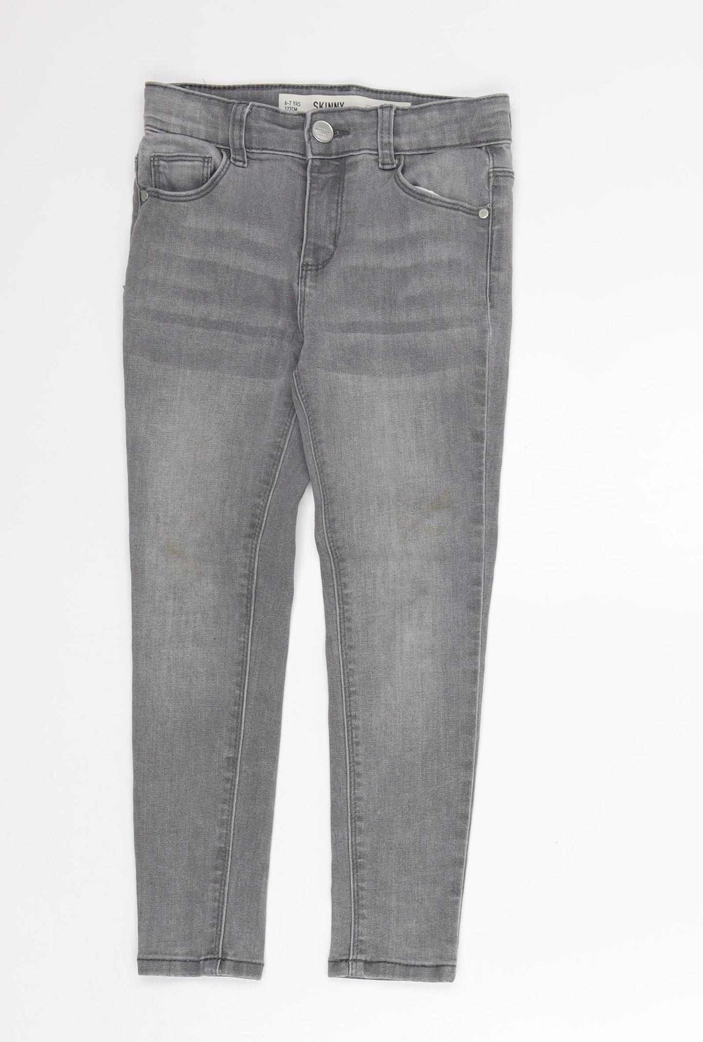 deniem co Girls Grey   Straight Jeans Size 6-7 Years - washable mark
