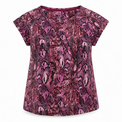 Athletic Works Womens Purple Animal Print  Basic T-Shirt Size S