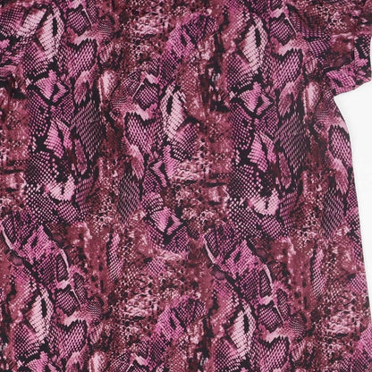 Athletic Works Womens Purple Animal Print  Basic T-Shirt Size S