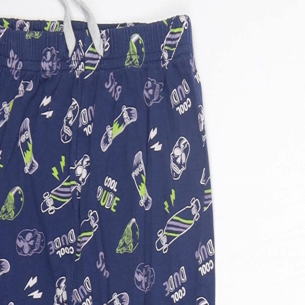 Matalan Girls Blue Geometric  Top Pyjama Pants Size 5 Years