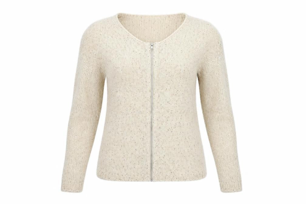 Coaster Womens Beige   Full Zip Jumper Size S