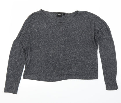 Additional front view of ASOS women’s grey basic blouse, size UK 12