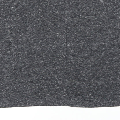 Brand and care label for ASOS women’s grey basic blouse, size UK 12