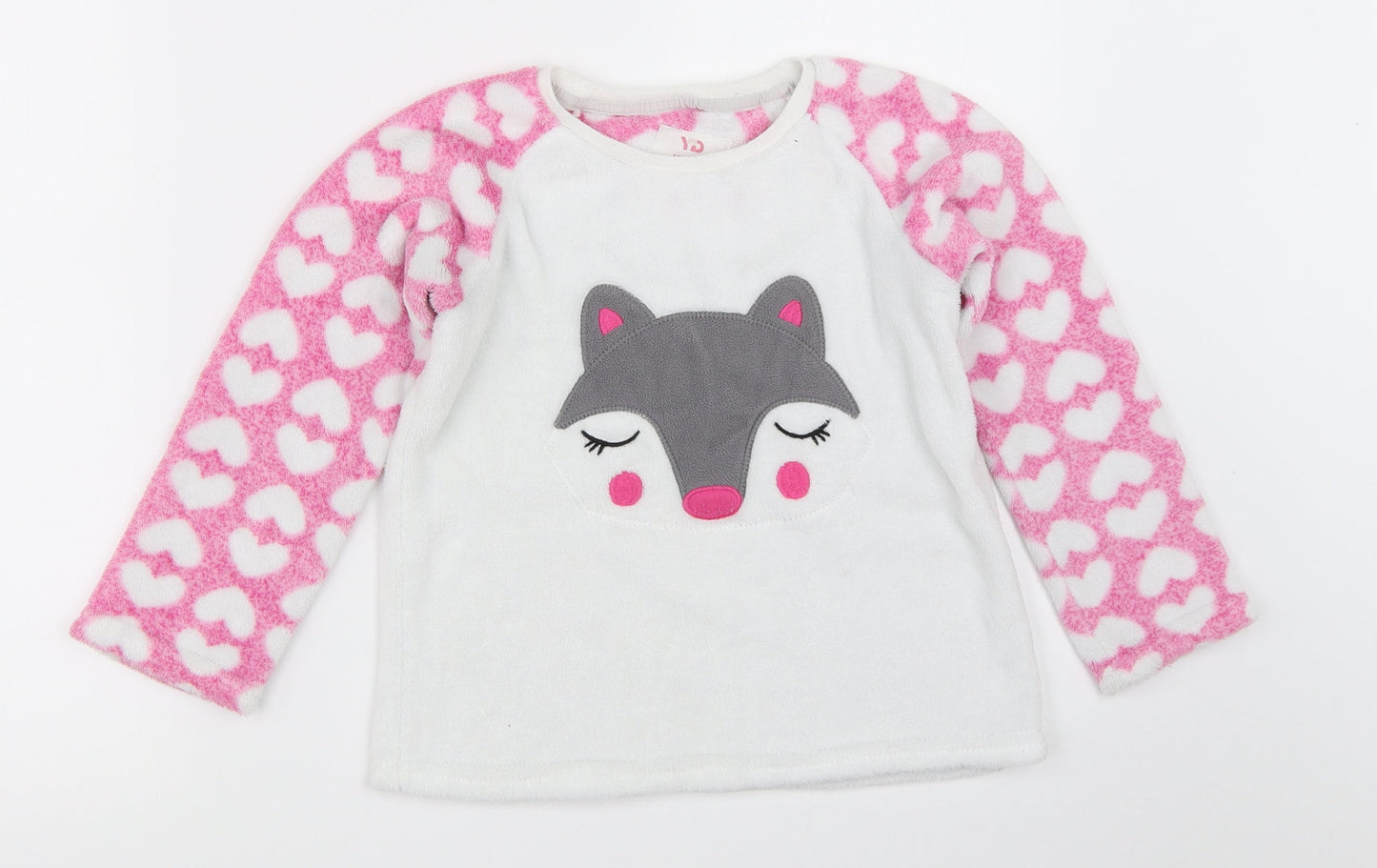 YD Girls White Solid  Top Pyjama Top Size 6-7 Years