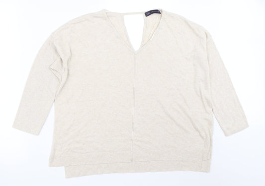 Marks and Spencer Womens Beige   Pullover Jumper Size 16