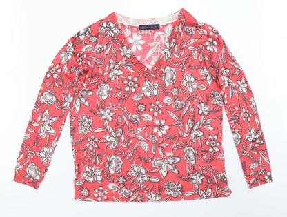 Marks & Spencer Womens Red Floral  Pullover Jumper Size S