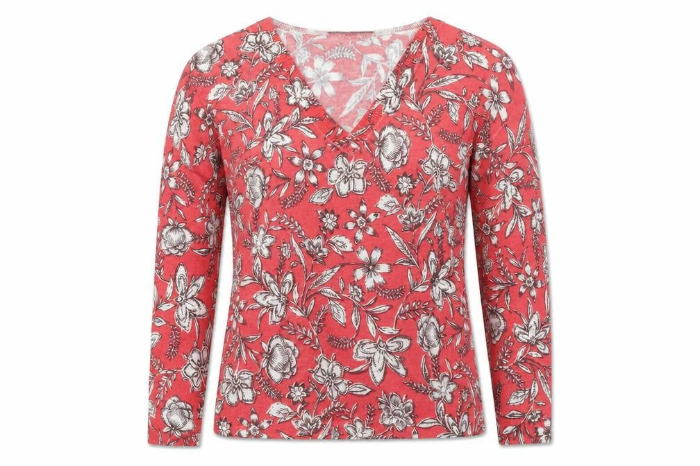 Marks & Spencer Womens Red Floral  Pullover Jumper Size S