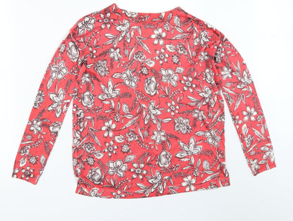 Marks & Spencer Womens Red Floral  Pullover Jumper Size S