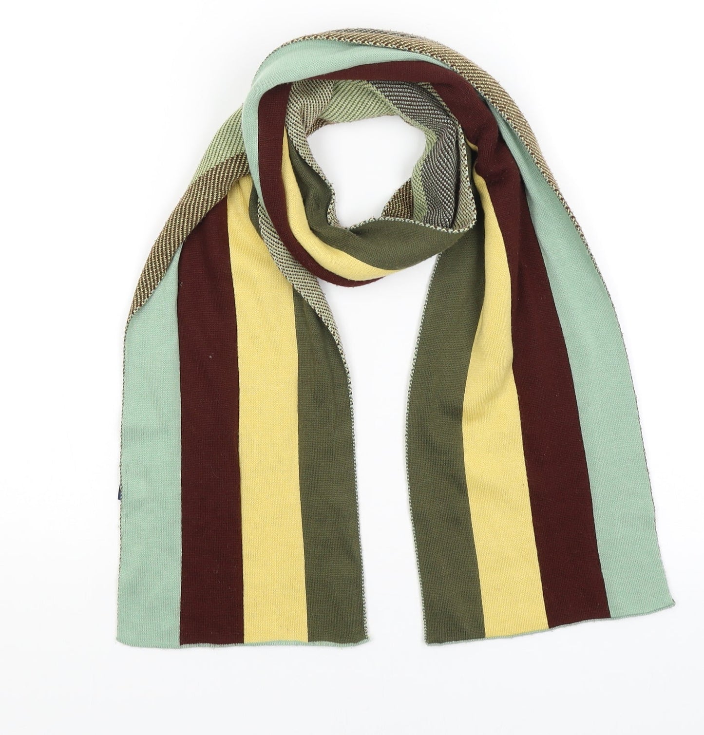 Preworn Womens Green Striped   Scarf