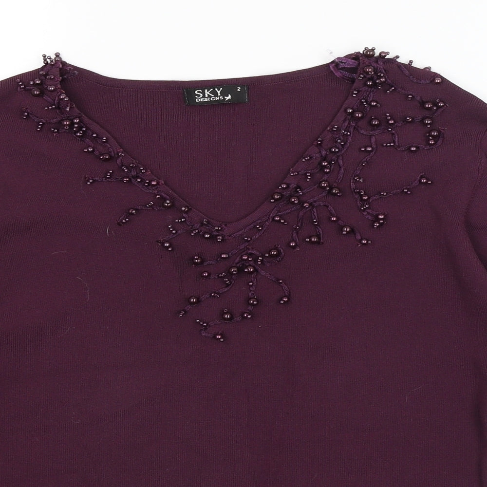 Sky Womens Purple   Basic T-Shirt Size 12