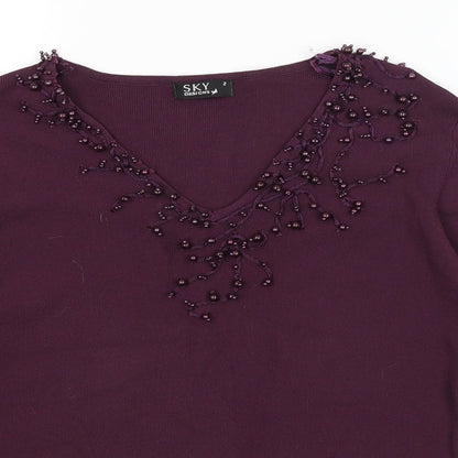 Sky Womens Purple   Basic T-Shirt Size 12