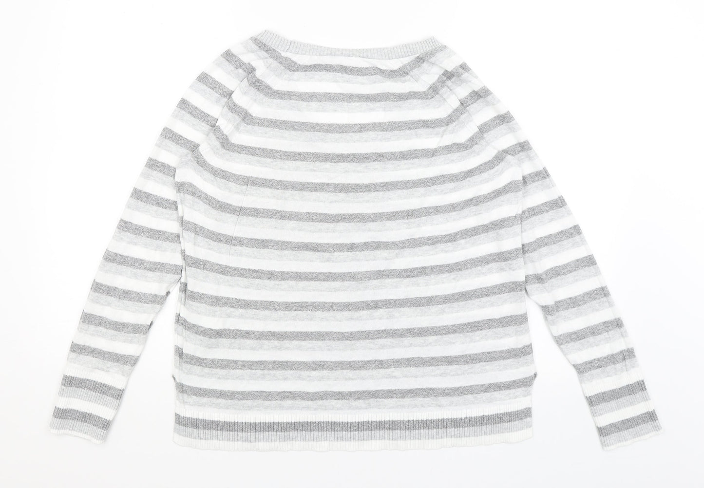 Gap Womens Grey Striped  Pullover Jumper Size M