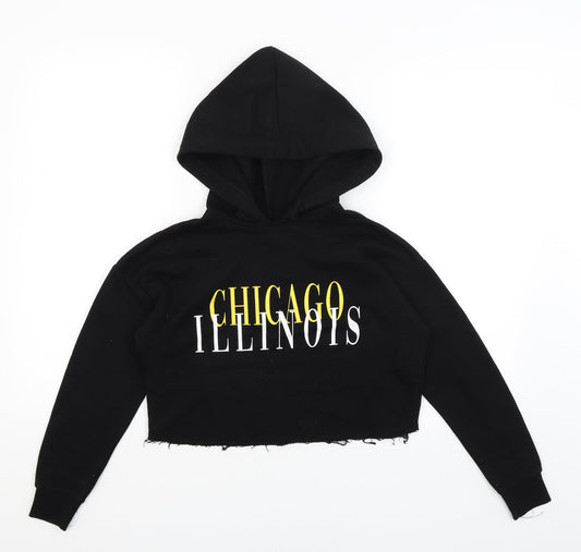 New Look Girls Black   Pullover Hoodie Size 10-11 Years  - Chicago