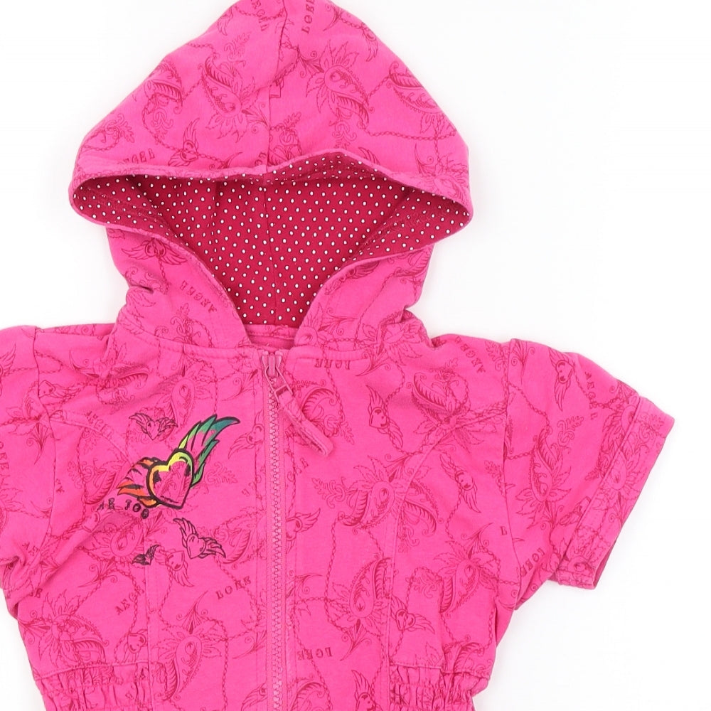 Me Too Girls Pink Paisley  Full Zip Hoodie Size 6 Years