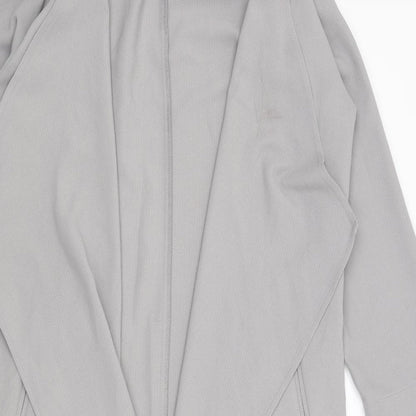 Close-up detail of Atmosphere women’s grey wrap jumper, size UK 10