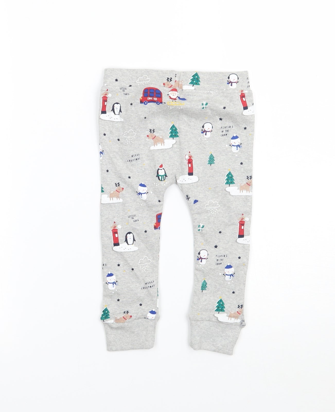 George Baby Grey Geometric  Sweatpants Trousers Size 9 Months  - Christmas