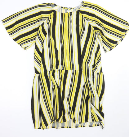 Next Womens Yellow Striped  A-Line  Size 10