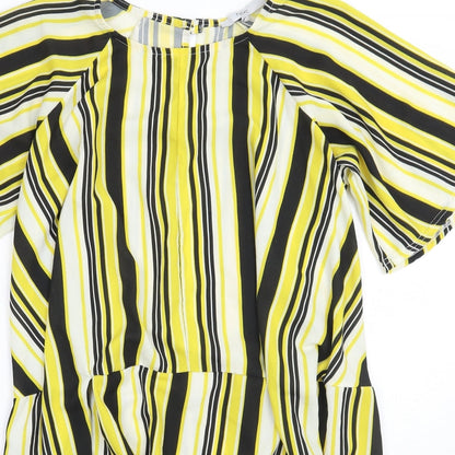 Next Womens Yellow Striped  A-Line  Size 10