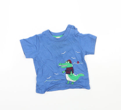Additional front view of John Lewis boys’ blue basic t-shirt, size 3-6, months
