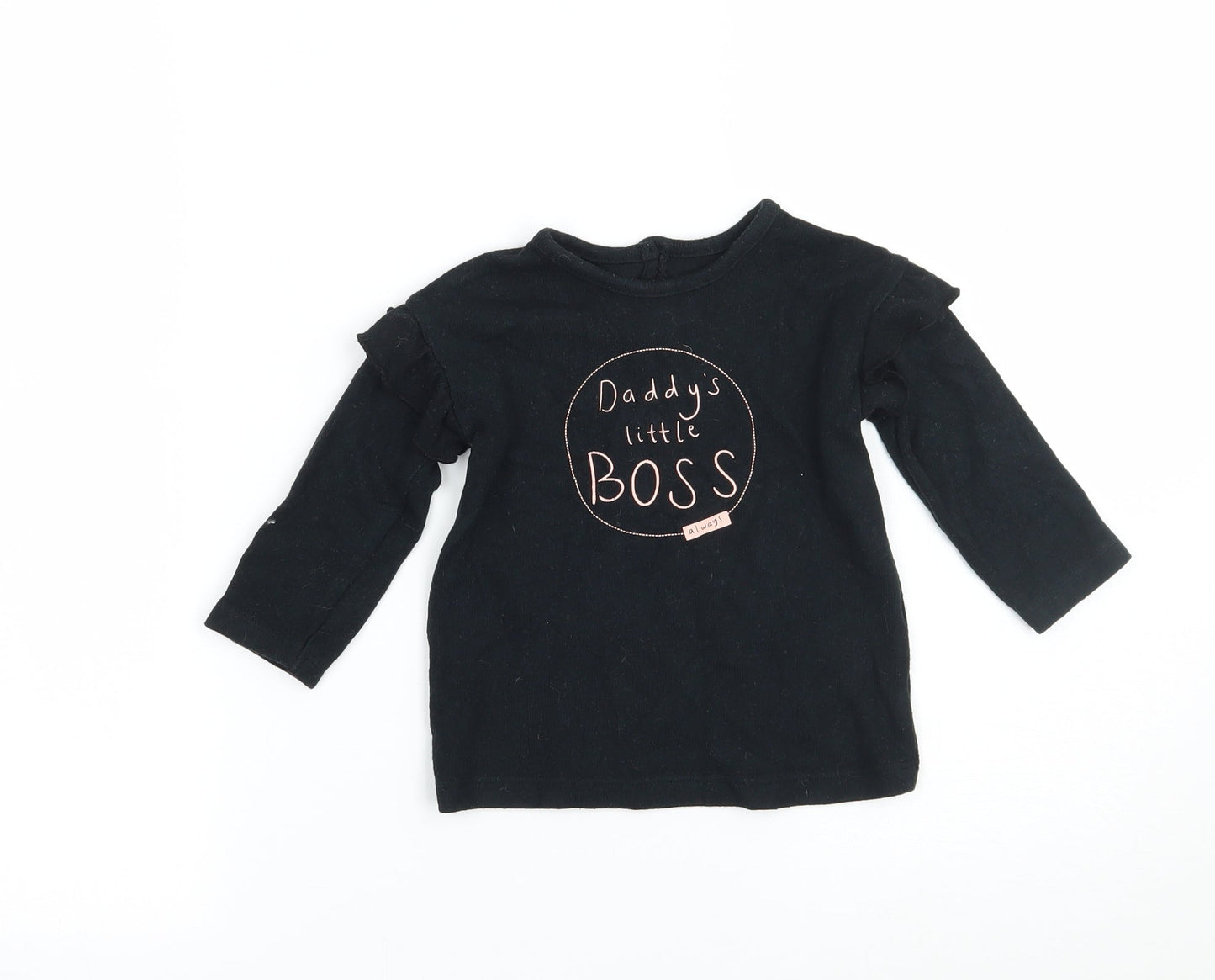 George Boys Black   Basic T-Shirt Size 9-12 Months