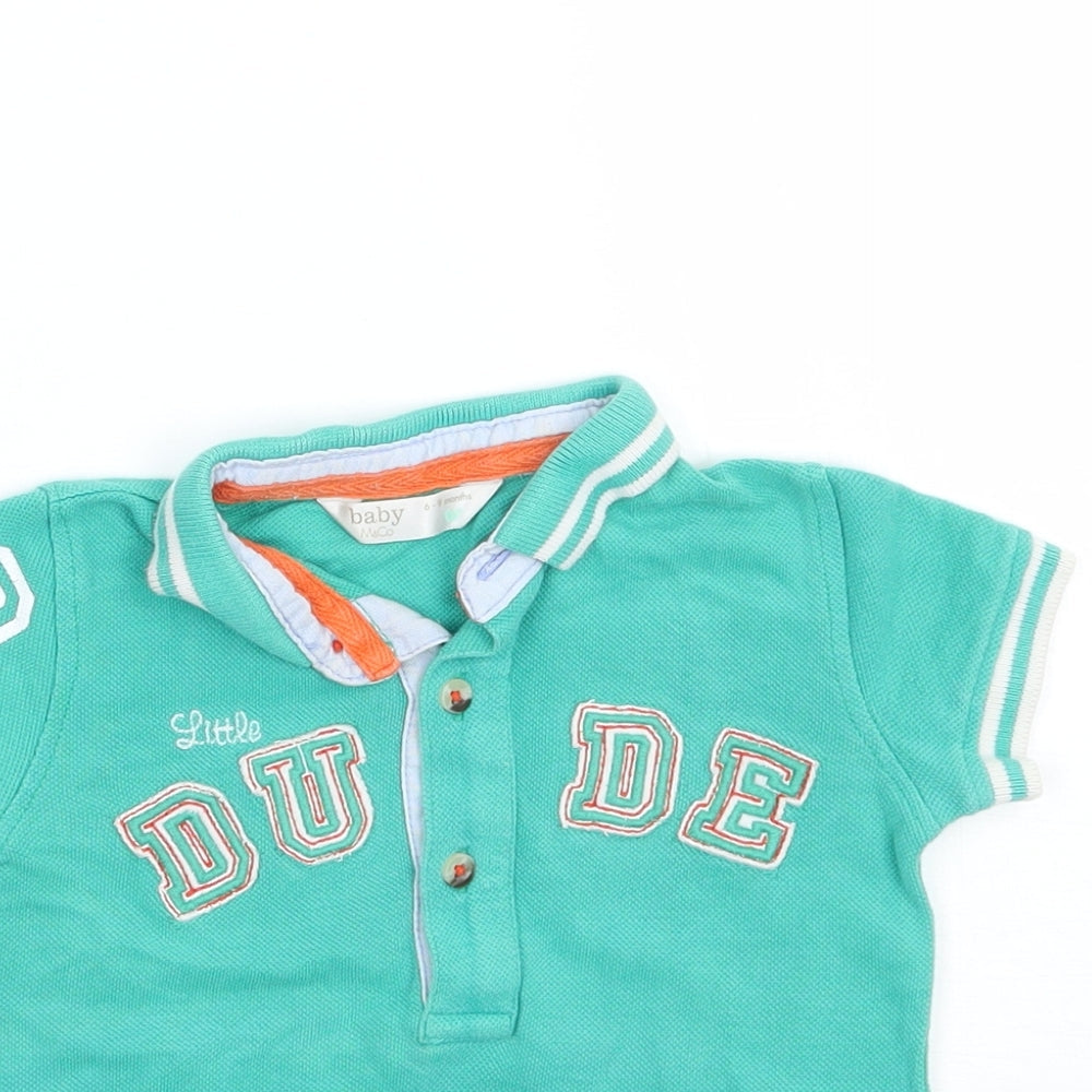M&Co Boys Green   Basic Polo Size 6-9 Months