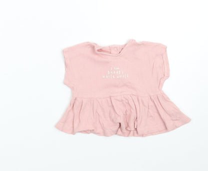 Additional front view of George girls’ pink basic t-shirt size newborn