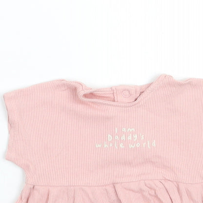 Close-up detail of George girls’ pink basic t-shirt size newborn