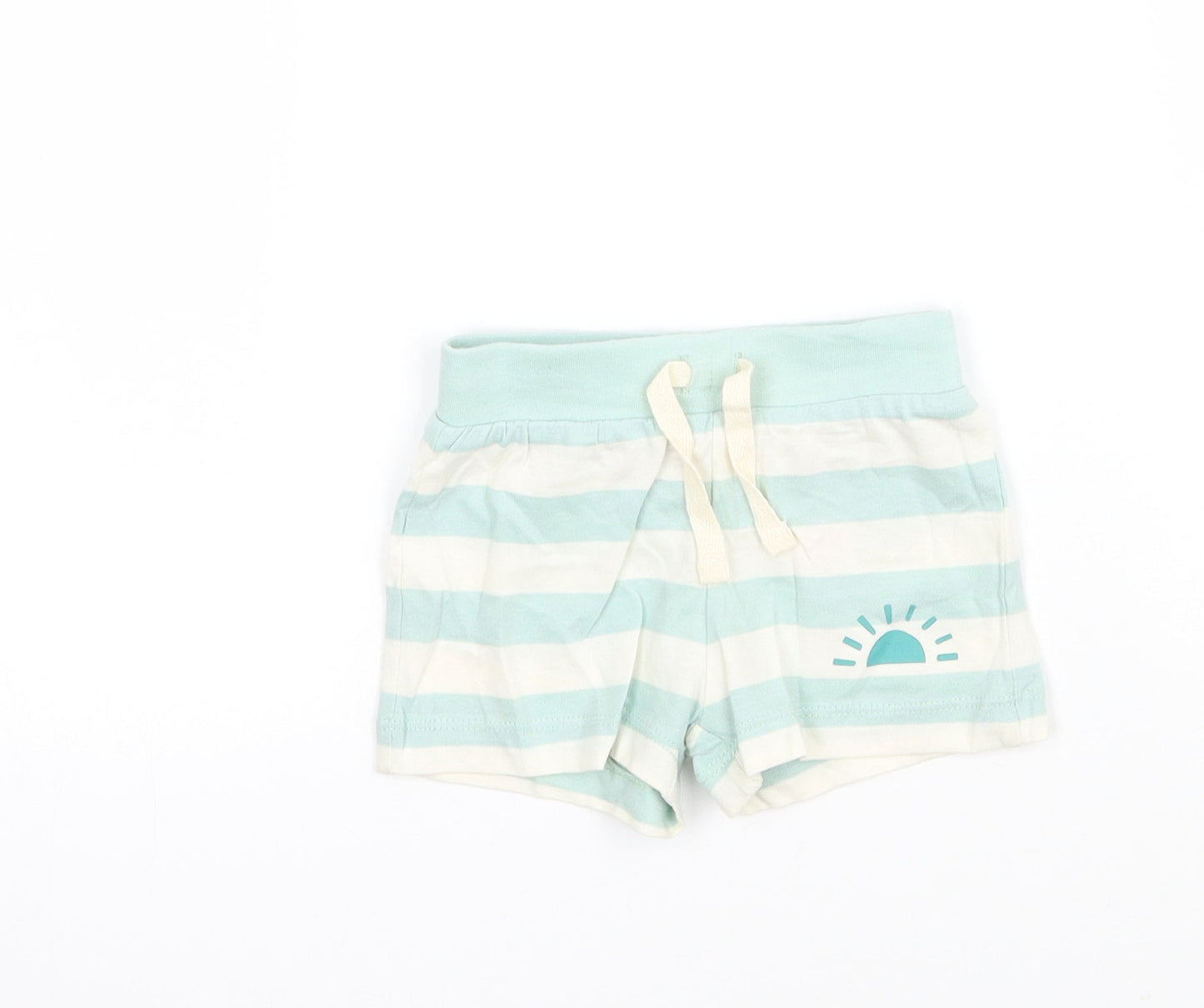 Primark Boys Green Striped  Cropped Trousers One Size