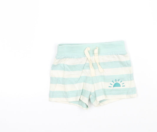 Primark Boys Green Striped  Cropped Trousers One Size