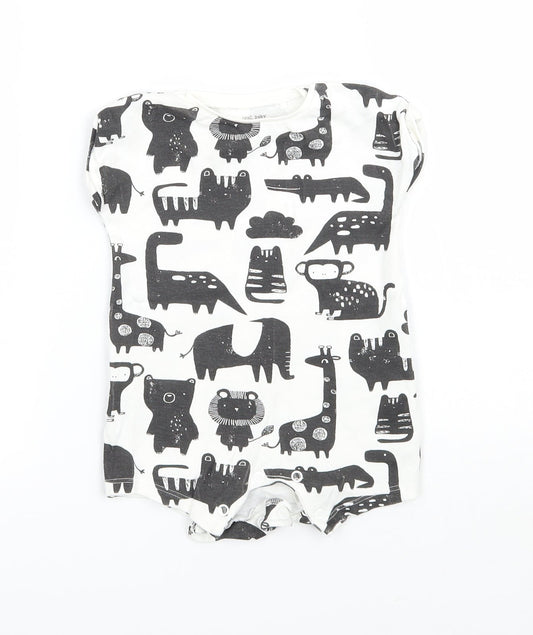 NEXT Baby White Geometric  Babygrow One-Piece Size 0-3 Months