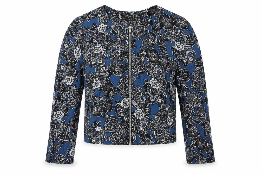 Primark Womens Blue Floral  Jacket Blazer Size 12