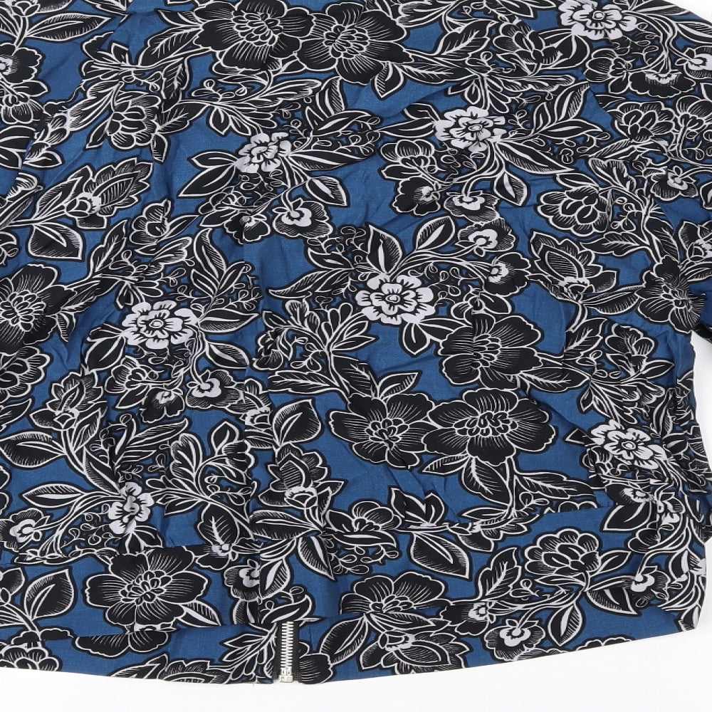 Primark Womens Blue Floral  Jacket Blazer Size 12