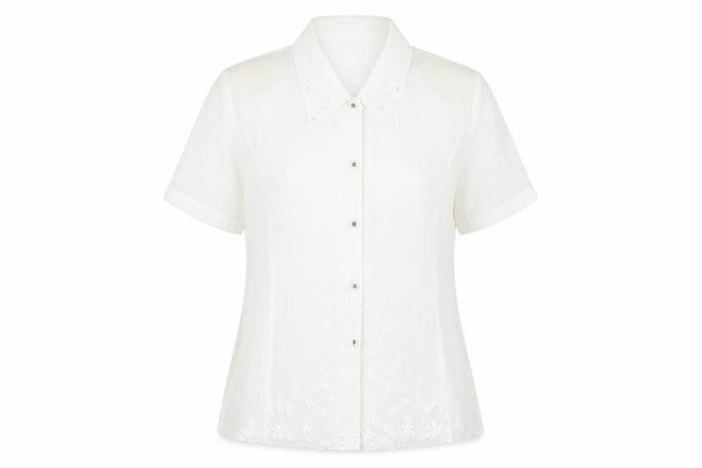 Clothes Contact Womens White   Basic Button-Up Size 12  - Shoulder Pads