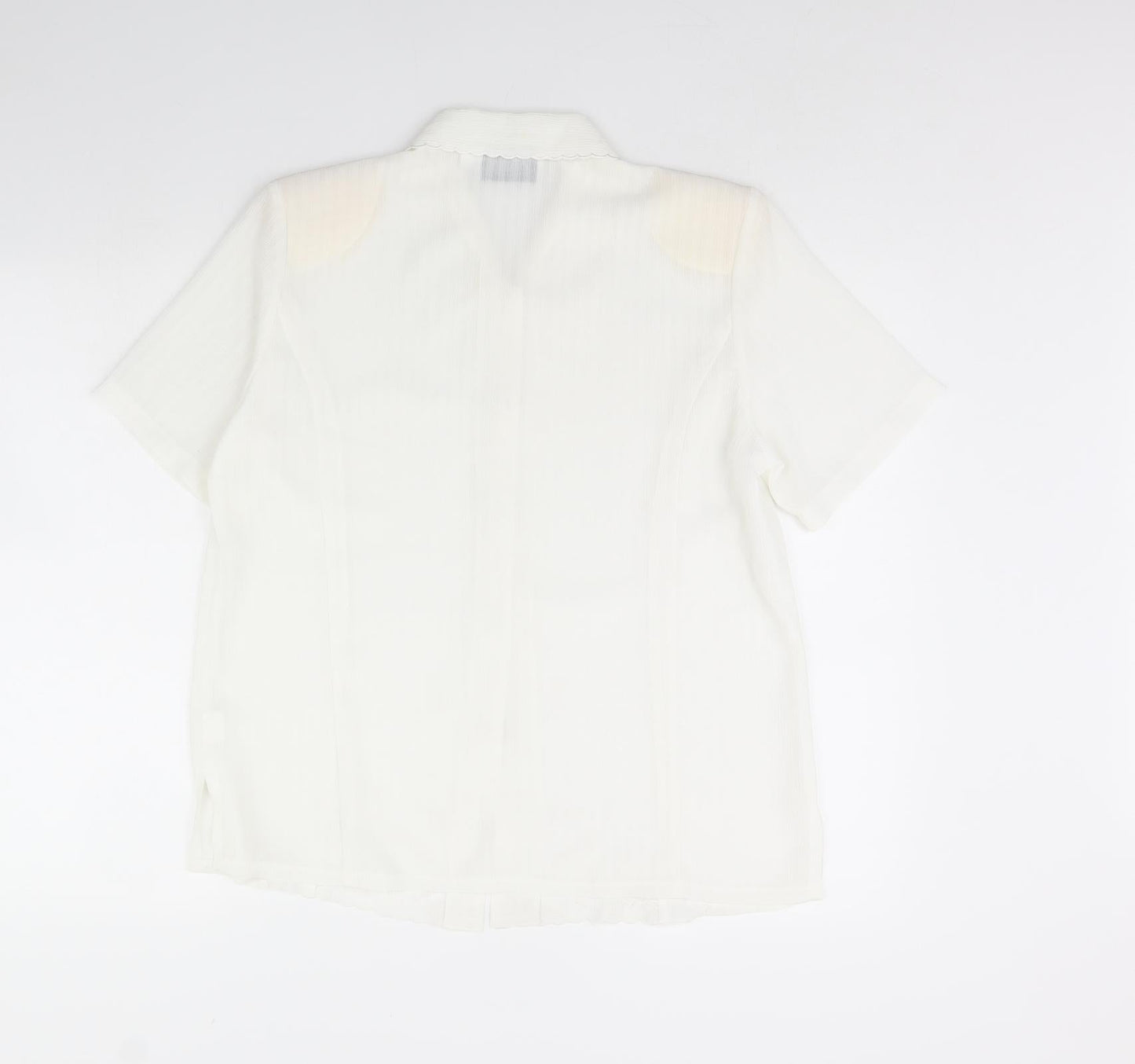 Clothes Contact Womens White   Basic Button-Up Size 12  - Shoulder Pads