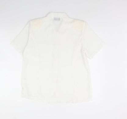 Clothes Contact Womens White   Basic Button-Up Size 12  - Shoulder Pads