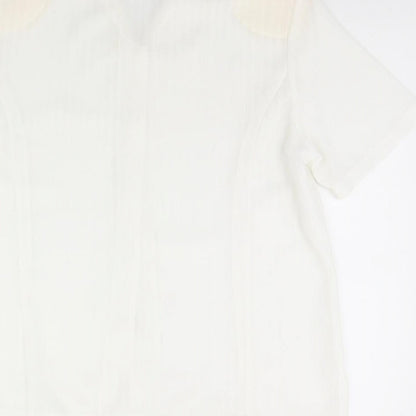 Clothes Contact Womens White   Basic Button-Up Size 12  - Shoulder Pads