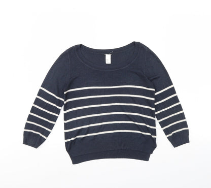 Preworn Womens Blue Striped  Pullover Jumper Size XS
