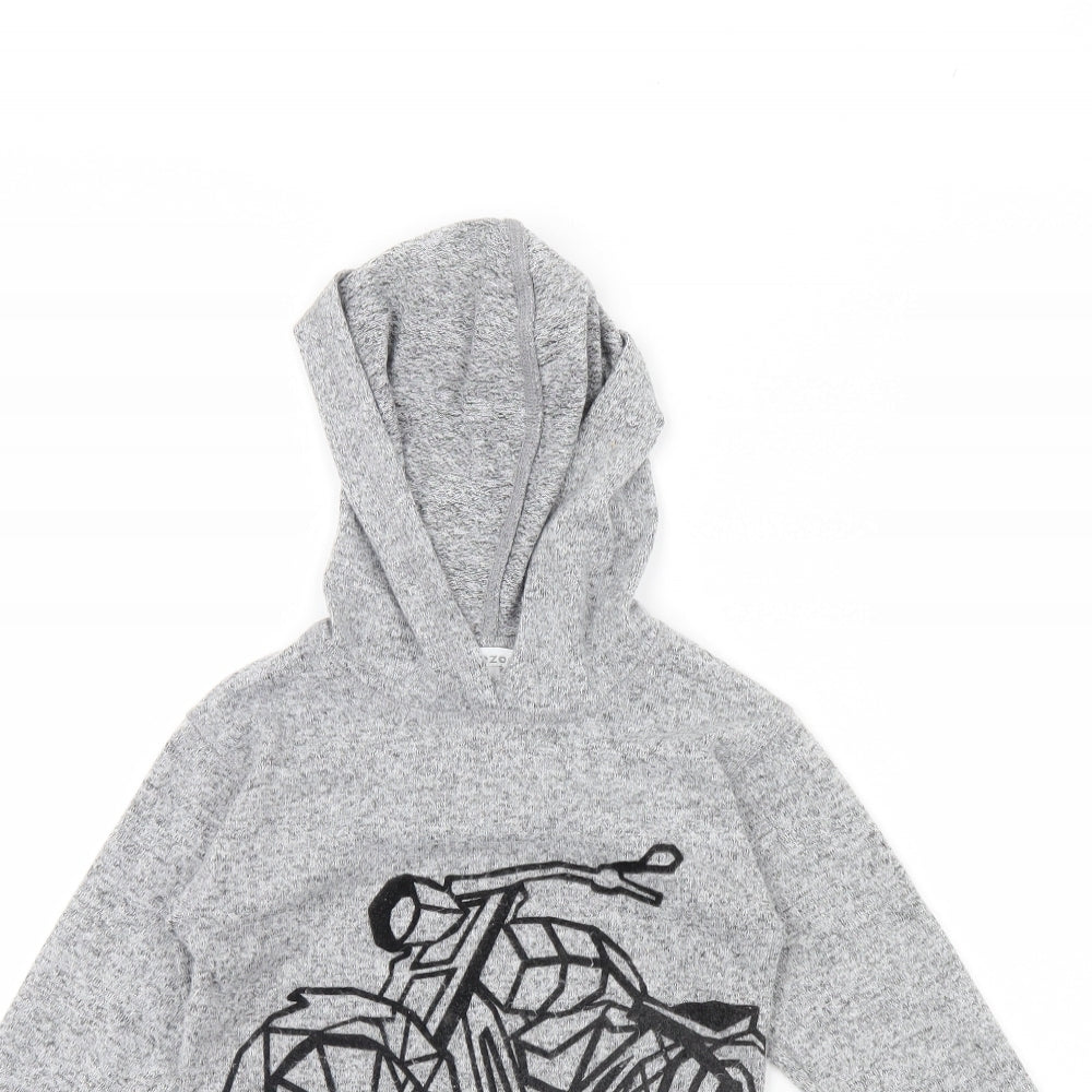 Blue Zoo Girls Grey   Pullover Hoodie Size 4 Years  - motorbike