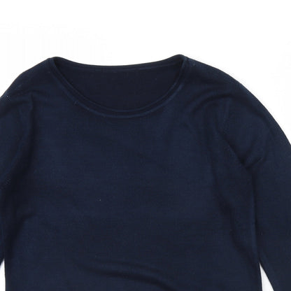 Close-up detail of Atmosphere women’s blue jumper, size UK 12