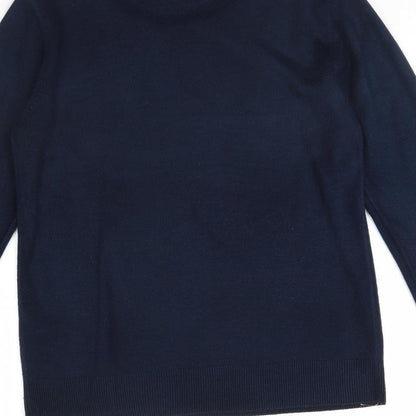 Brand and care label for Atmosphere women’s blue jumper, size UK 12