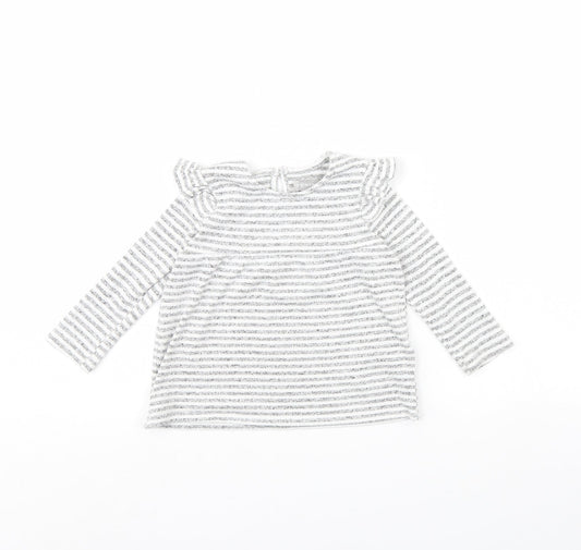 Primark Baby Grey Striped  Basic Blouse Size 18-24 Months