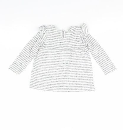 Back view of Primark Baby Grey Striped Basic Blouse, size 18-24, Months